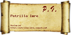 Petrilla Imre névjegykártya