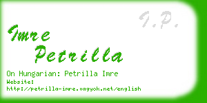 imre petrilla business card